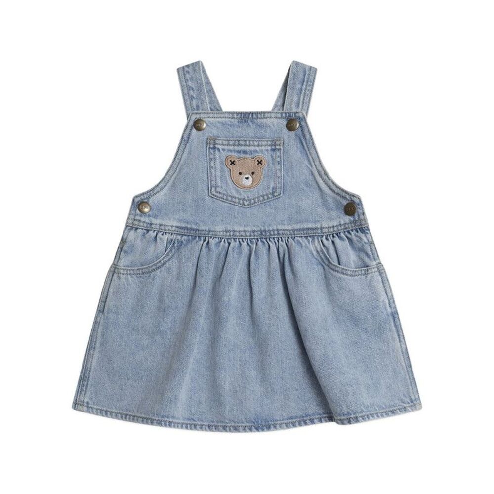 Huxbaby Girls Dreamy Denim Pinafore Dress, Blue